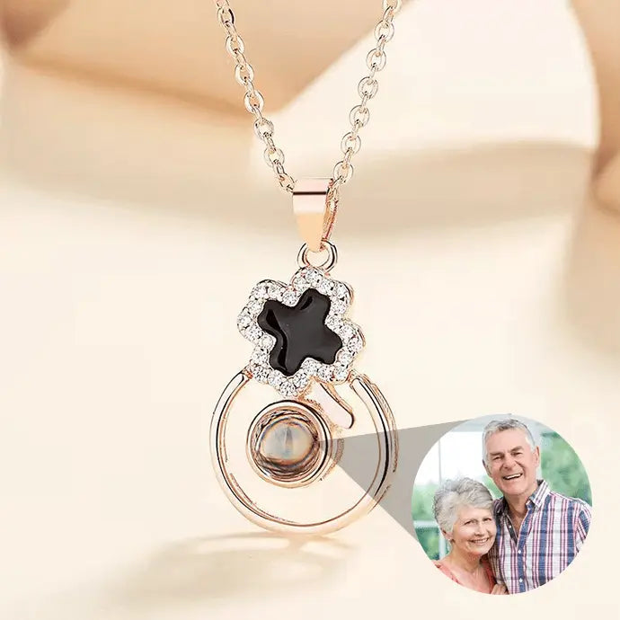 S925 Silver Epoxy Necklace Female Projection Pendant - Blade & Thread
