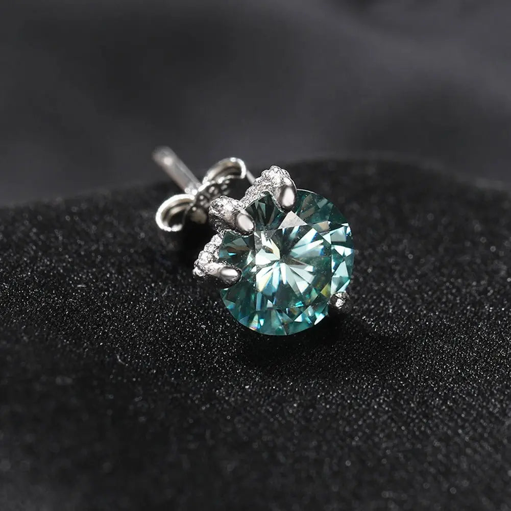 S925 silver moissanite dragon claw earrings - Blade & Thread