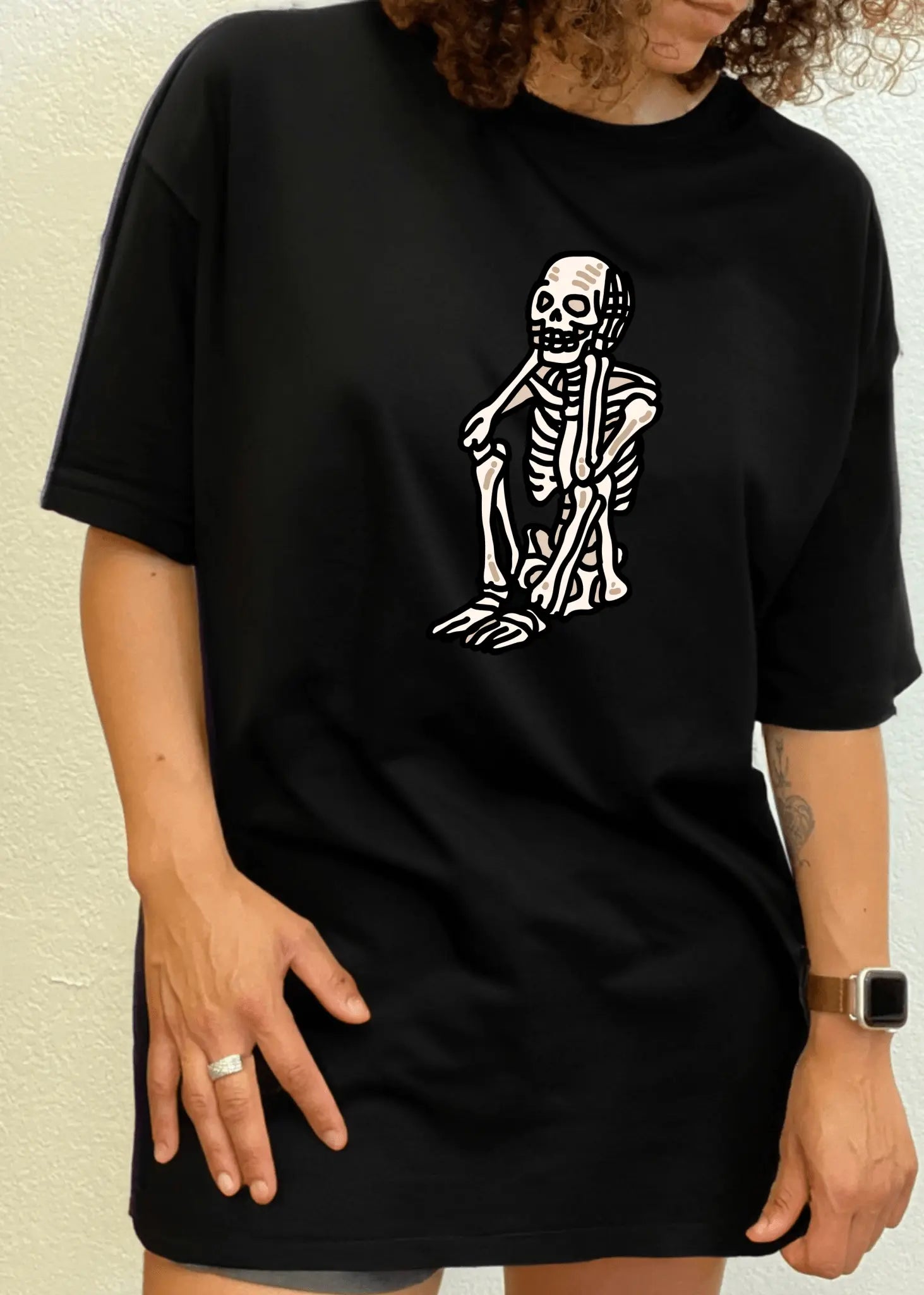Sad Skeleton Halloween Unisex Bamboo Viscose/Organic Cotton Short Sleeve Graphic T-Shirt - Blade & Thread