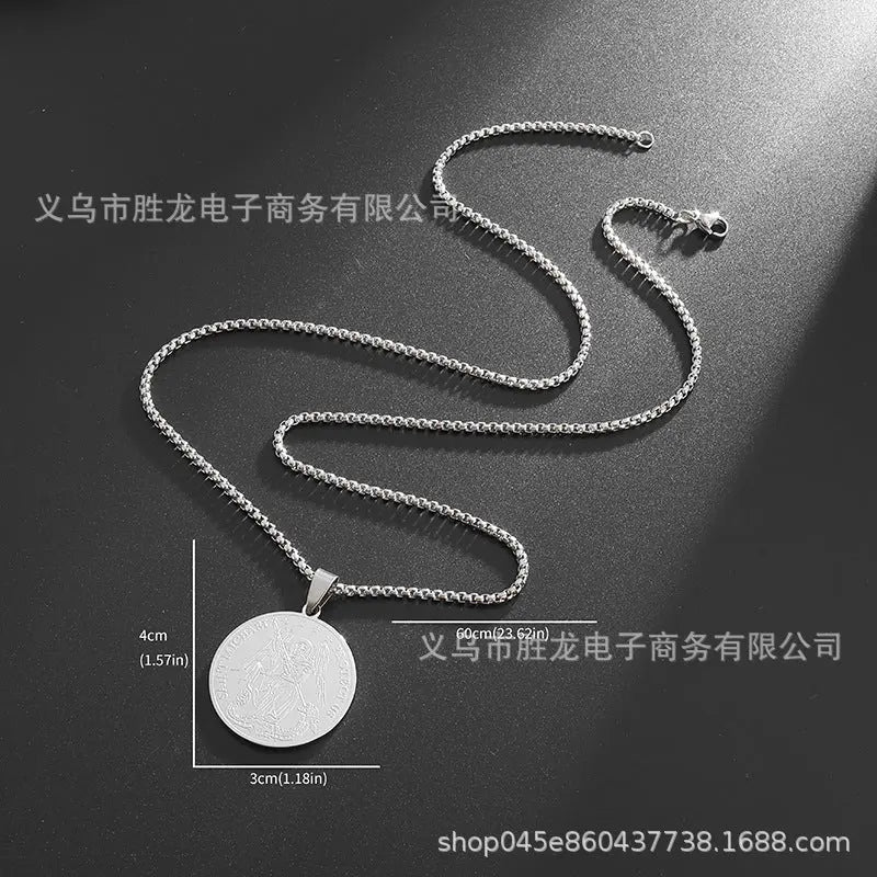 saint Christopher protect us necklace - Blade & Thread