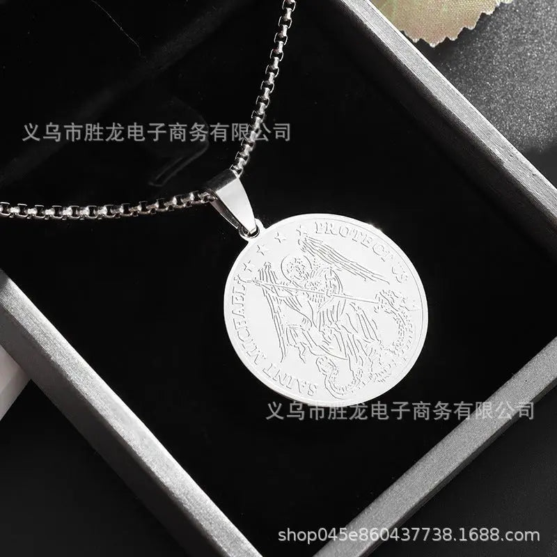 saint Christopher protect us necklace - Blade & Thread