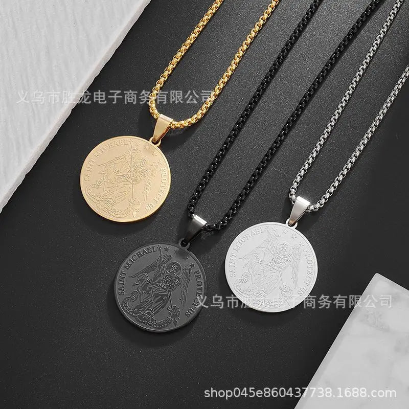 saint Christopher protect us necklace - Blade & Thread