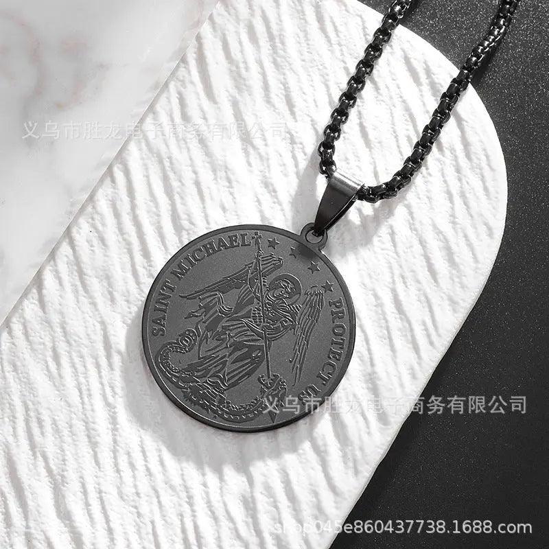 saint Christopher protect us necklace - Blade & Thread