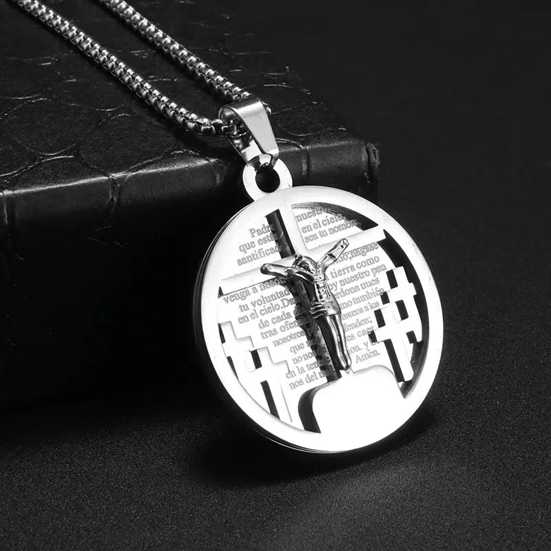 Saint St. Benedict Jesus Cross Pendant Necklace Christian Catholic Amulet - Blade & Thread