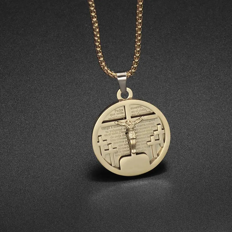 Saint St. Benedict Jesus Cross Pendant Necklace Christian Catholic Amulet - Blade & Thread