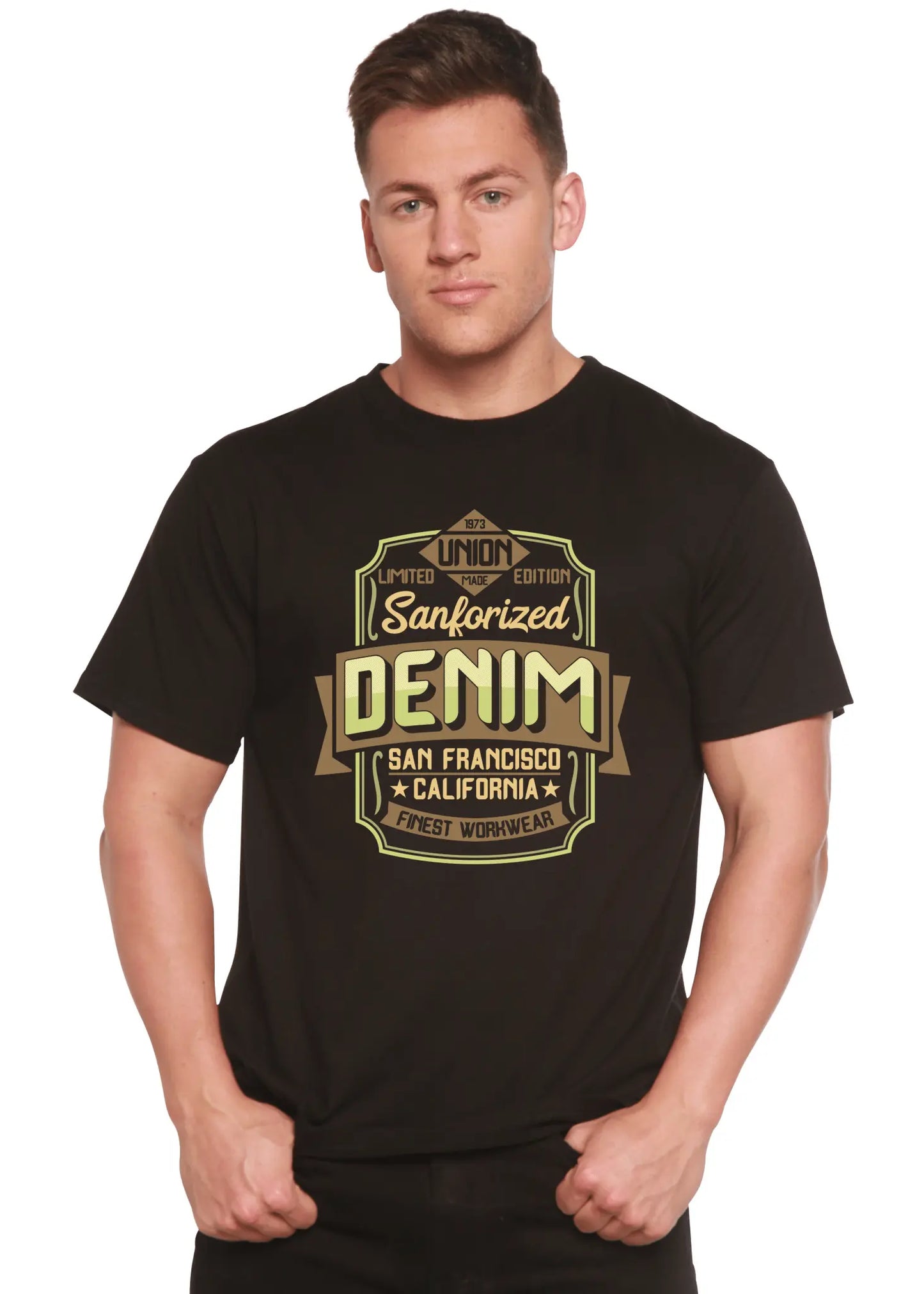 Sanforized Denim Men's Bamboo Viscose/Organic Cotton Short Sleeve Graphic T-Shirt - Blade & Thread