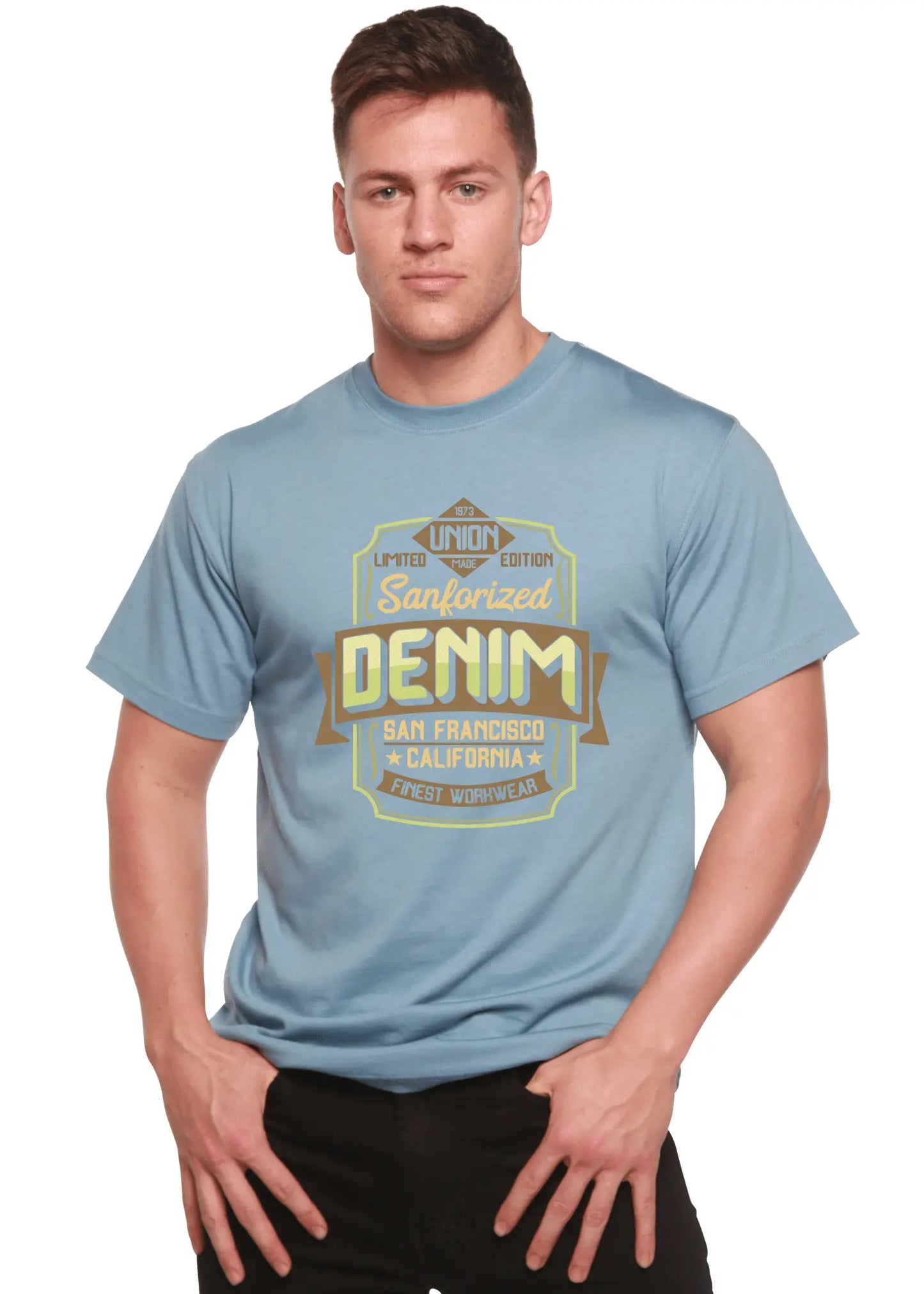 Sanforized Denim Men's Bamboo Viscose/Organic Cotton Short Sleeve Graphic T-Shirt - Blade & Thread