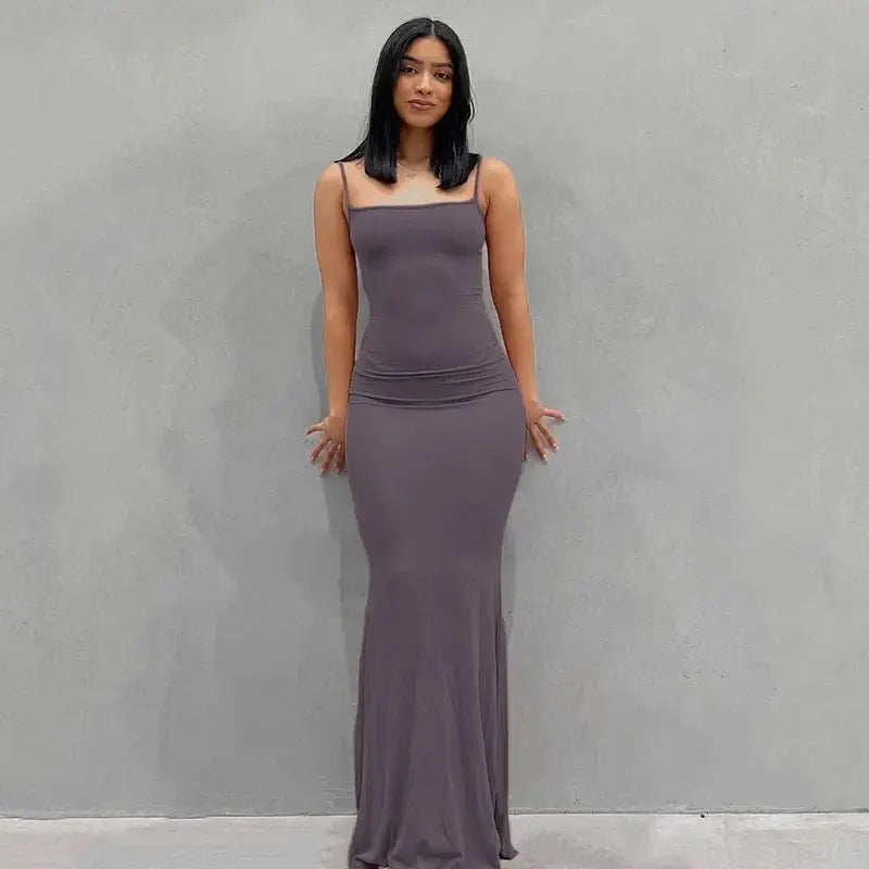 Satin Slip Sleeveless Backless Maxi Dress Women Y2K - Blade & Thread