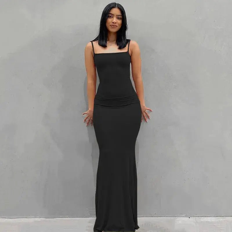 Satin Slip Sleeveless Backless Maxi Dress Women Y2K - Blade & Thread