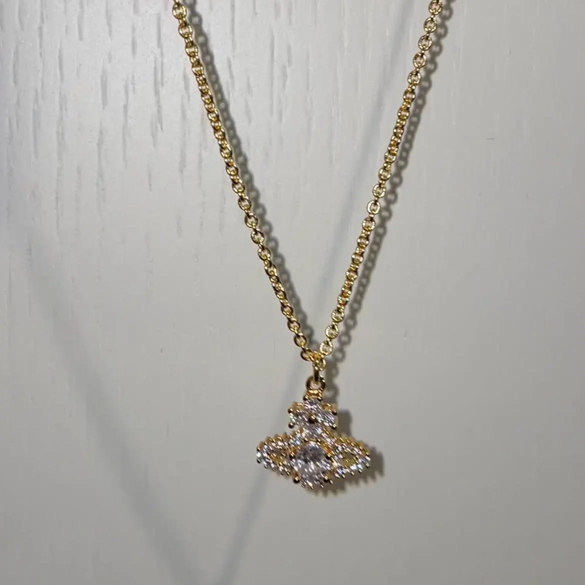 Saturn full diamond necklace clavicle chain - Blade & Thread