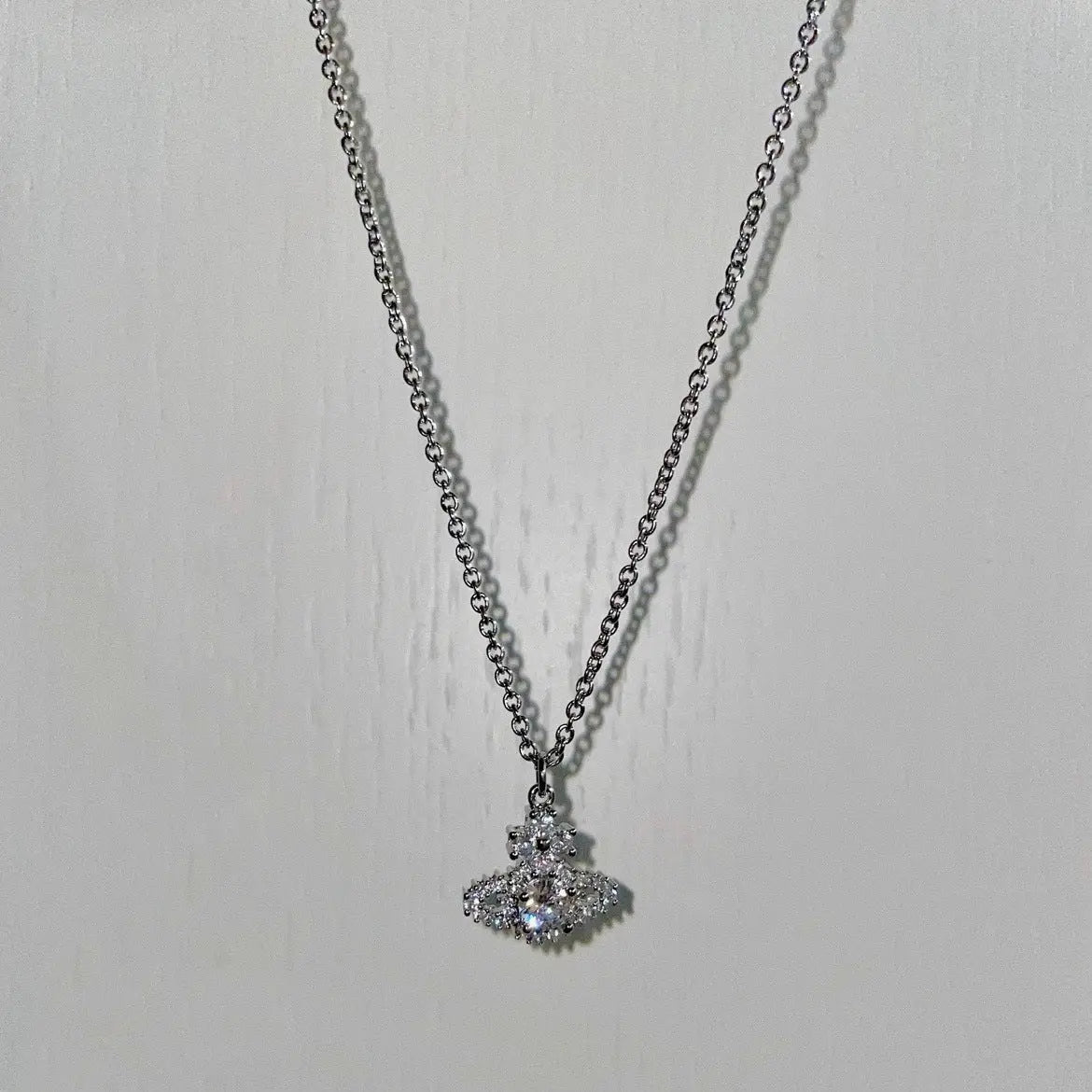 Saturn full diamond necklace clavicle chain - Blade & Thread