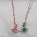 Saturn full diamond necklace clavicle chain - Blade & Thread