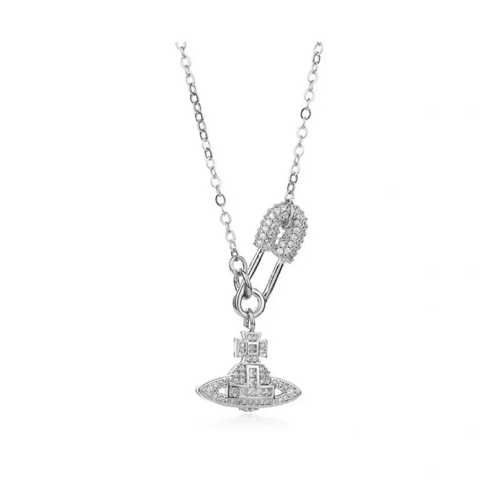 Saturn pin necklace women's paper clip clavicle chain - Blade & Thread