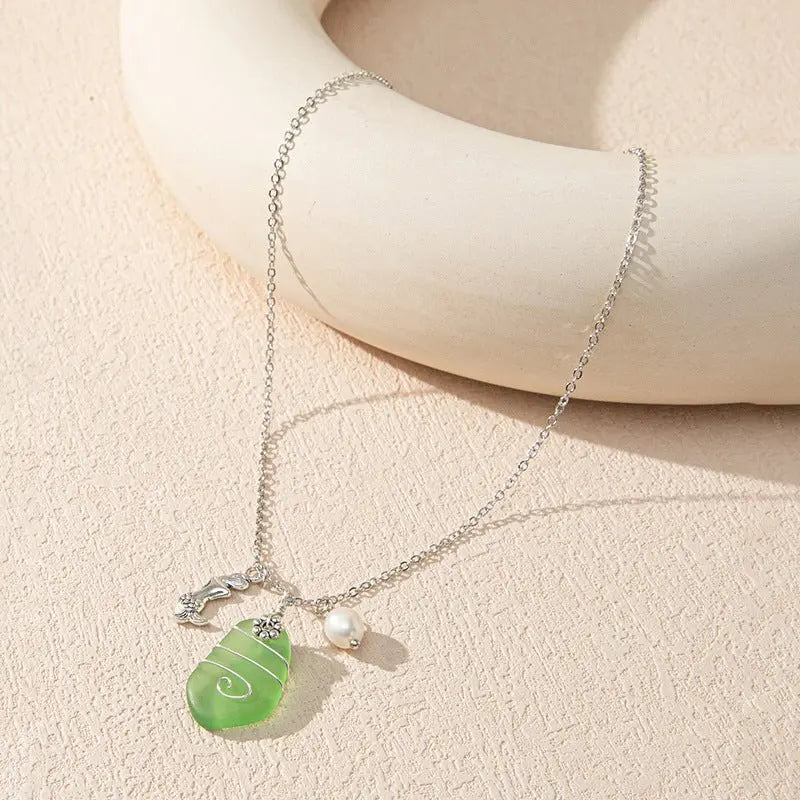 sea glass necklace - Blade & Thread
