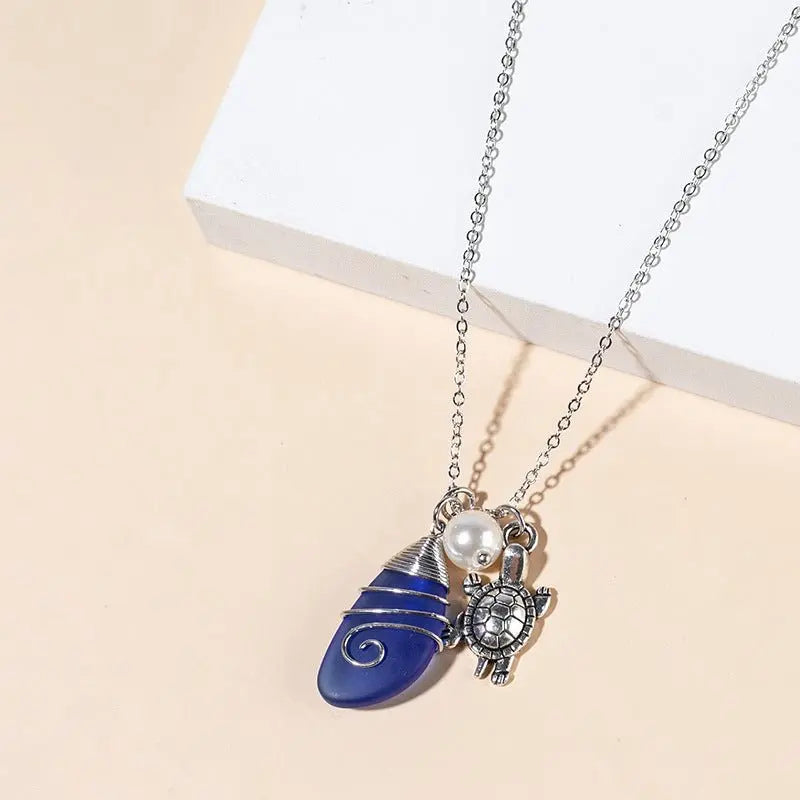 sea glass necklace - Blade & Thread