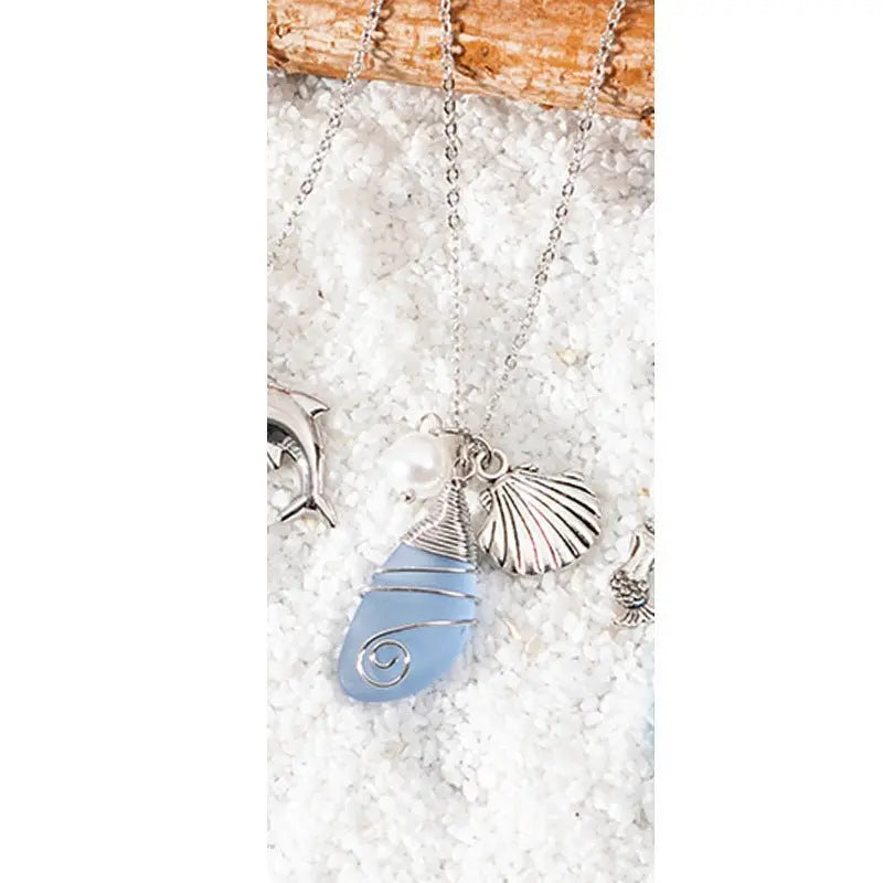sea glass necklace - Blade & Thread