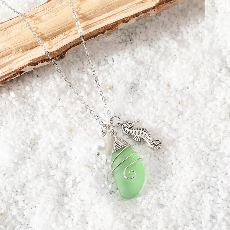 sea glass necklace - Blade & Thread