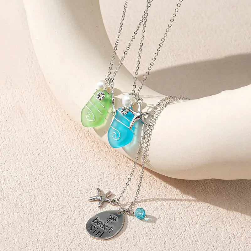 sea glass necklace - Blade & Thread