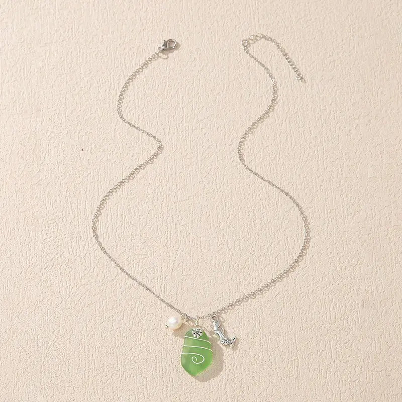 sea glass necklace - Blade & Thread