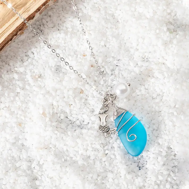 sea glass necklace - Blade & Thread