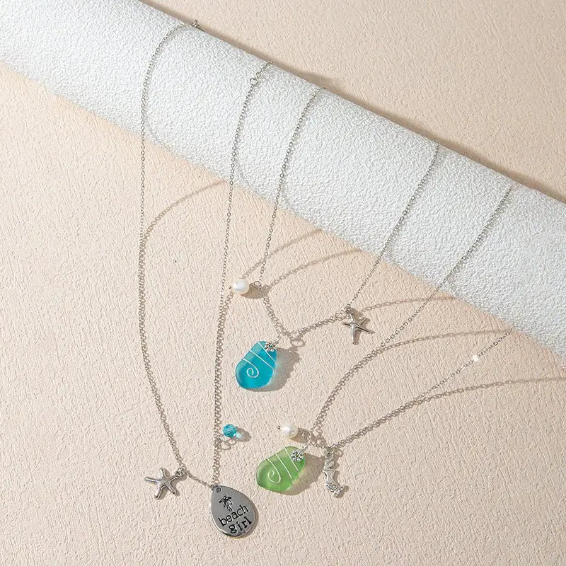 sea glass necklace - Blade & Thread