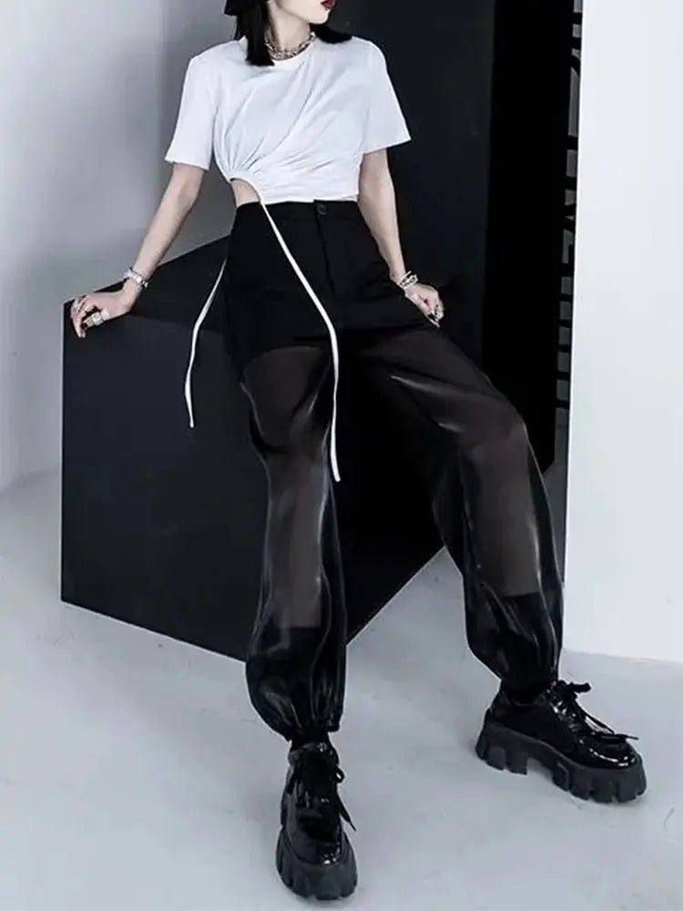 Semi-perspective Cargo Pants Women Summer Niche Large Pockets Stitching Pants - Blade & Thread