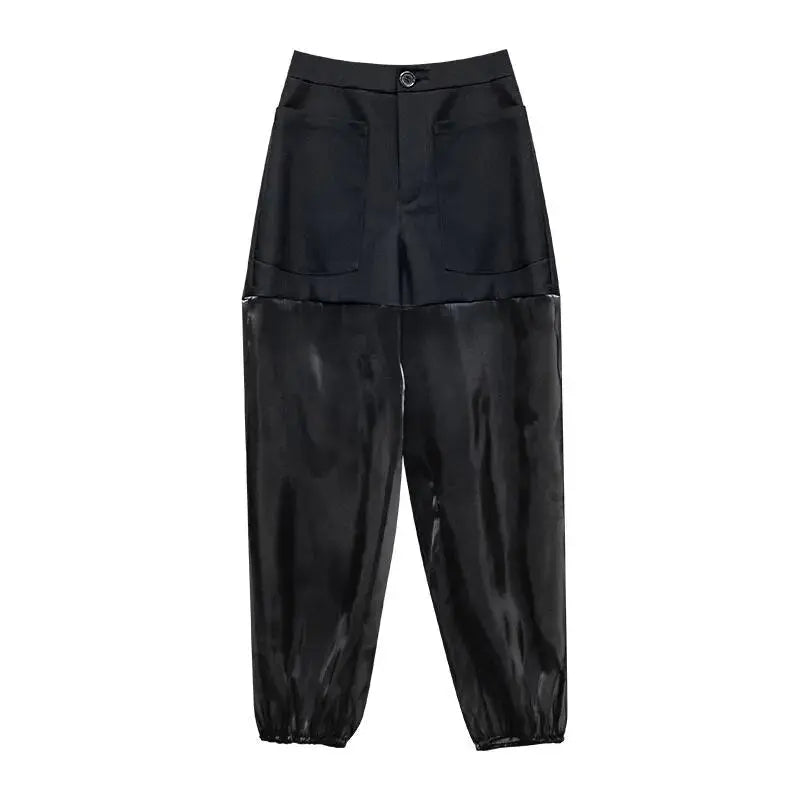 Semi-perspective Cargo Pants Women Summer Niche Large Pockets Stitching Pants - Blade & Thread