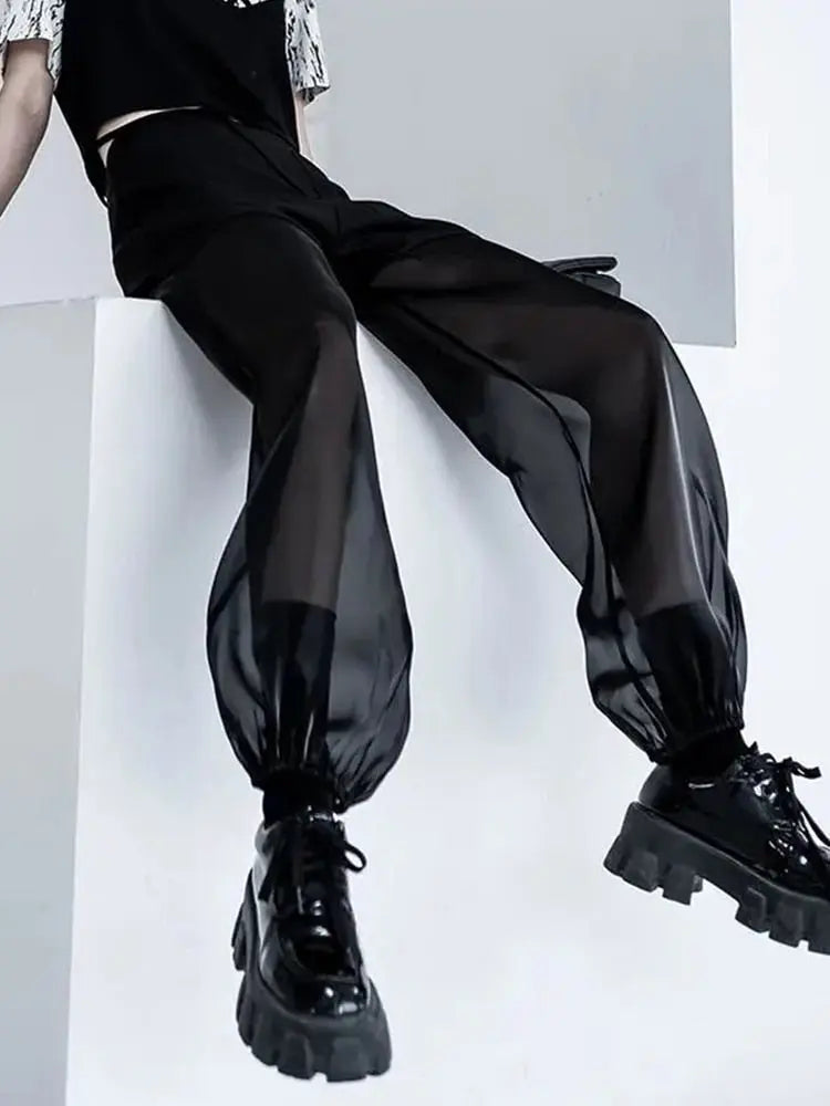 Semi-perspective Cargo Pants Women Summer Niche Large Pockets Stitching Pants - Blade & Thread