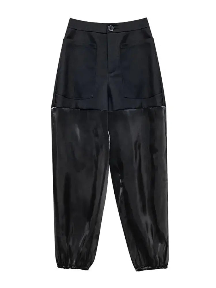 Semi-perspective Cargo Pants Women Summer Niche Large Pockets Stitching Pants - Blade & Thread