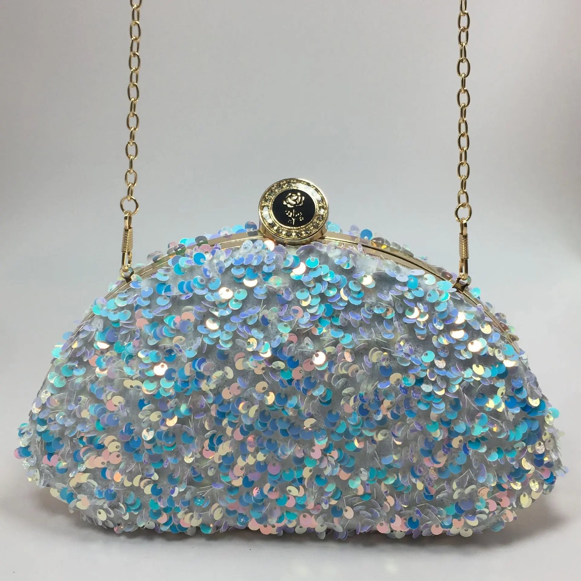 Sequined laser iridescent multi-color fashionable cosmetic bags - Blade & Thread