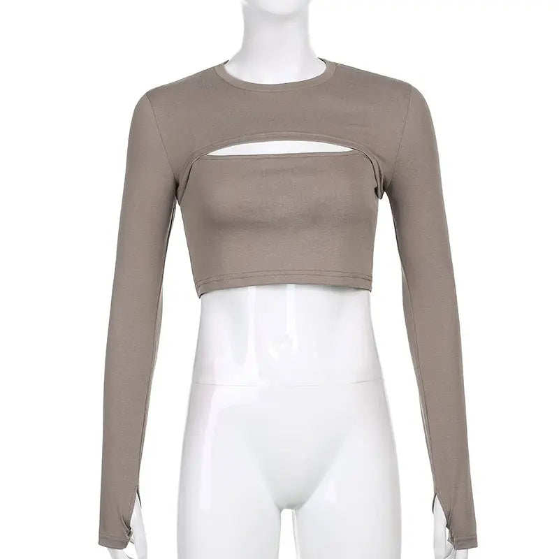 Sexy Hollow Knit Top Sweater Women Party Navel Slim Ribbed Summer Lady Shirts - Blade & Thread