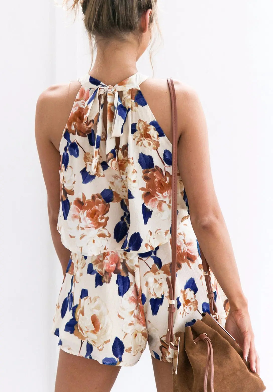 Sexy Jumpsuit For Women Loose Cause Boho Floral Female Rompers Beach Shorts Sets - Blade & Thread