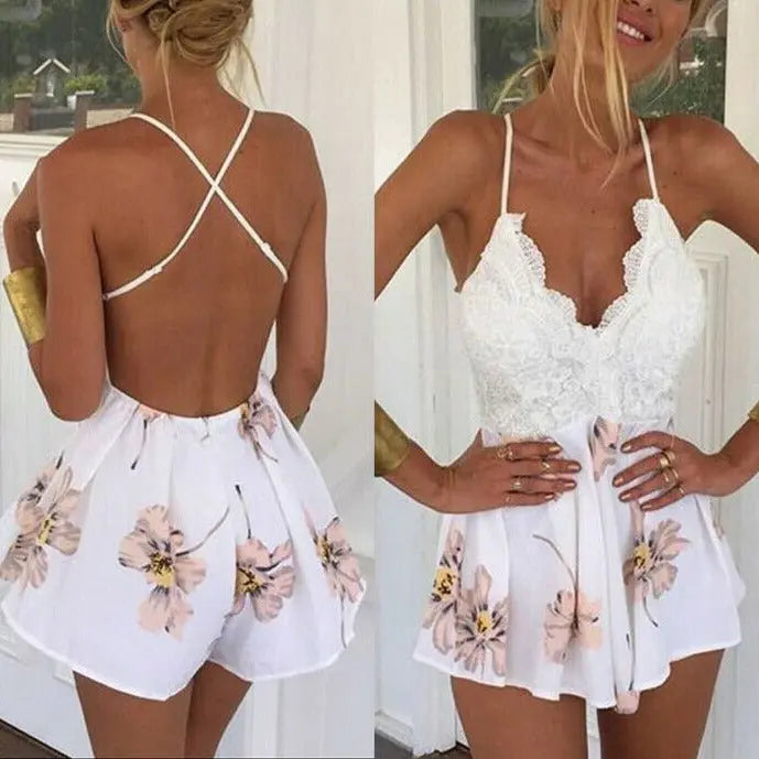 Sexy V-Neck Sleeveless Jumpsuit Women Backless Bodycon Party Casual Romper - Blade & Thread