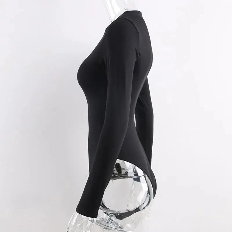 Sexy Y2k Women cotton Bodysuits Long Sleeve Bodysuit O Neck Body Top - Blade & Thread