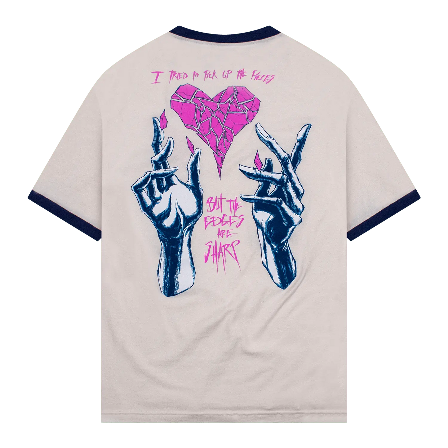 Sharp Edges T-Shirt Vintage White/Blue - Blade & Thread