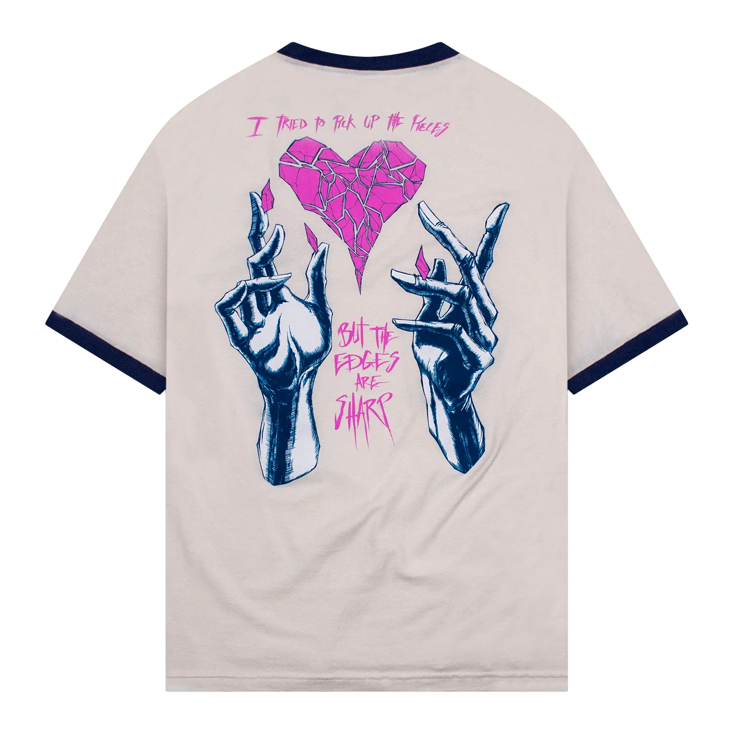 Sharp Edges T-Shirt Vintage White/Blue - Blade & Thread