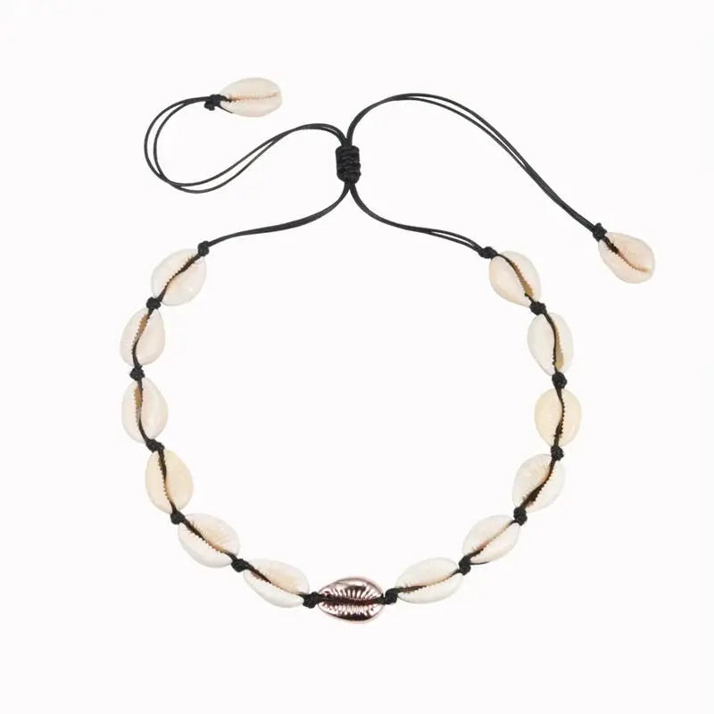 Shell Choker Bohemian Rope Agate Beaded Necklace - Blade & Thread