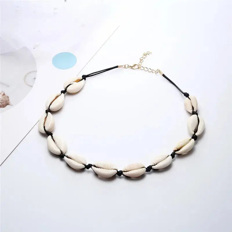 Shell Choker Bohemian Rope Agate Beaded Necklace - Blade & Thread
