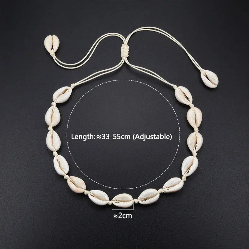 Shell Choker Bohemian Rope Agate Beaded Necklace - Blade & Thread