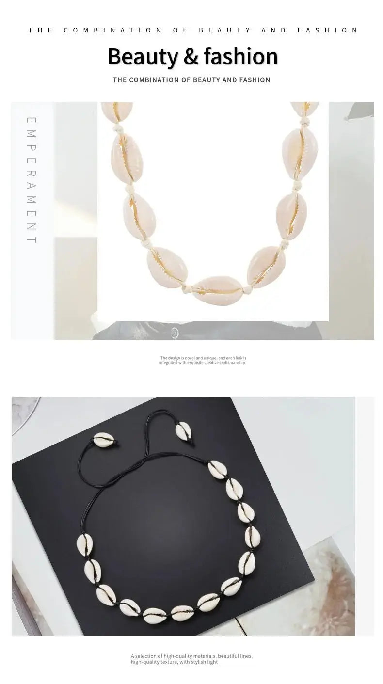 Shell Choker Bohemian Rope Agate Beaded Necklace - Blade & Thread