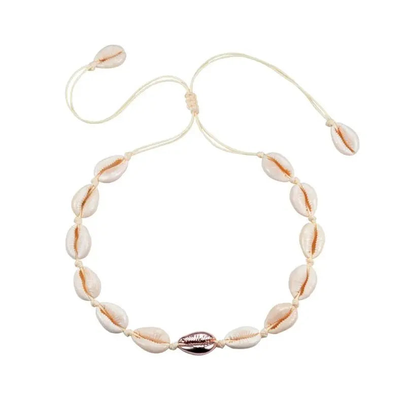 Shell Choker Bohemian Rope Agate Beaded Necklace - Blade & Thread