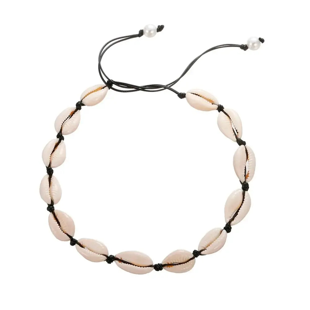 Shell Choker Bohemian Rope Agate Beaded Necklace - Blade & Thread