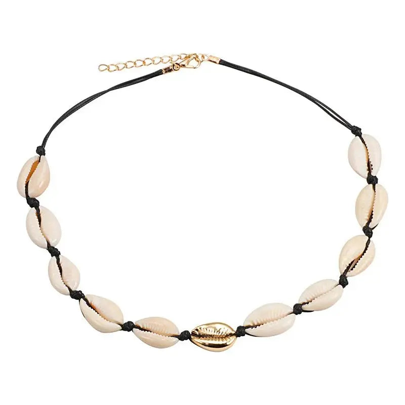 Shell Choker Bohemian Rope Agate Beaded Necklace - Blade & Thread