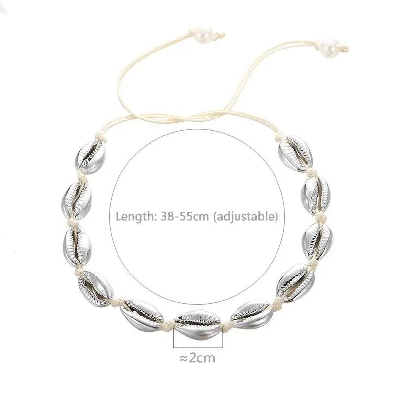 Shell Choker Bohemian Rope Agate Beaded Necklace - Blade & Thread