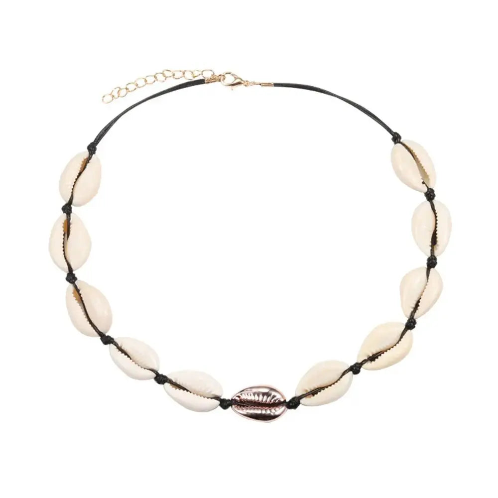 Shell Choker Bohemian Rope Agate Beaded Necklace - Blade & Thread