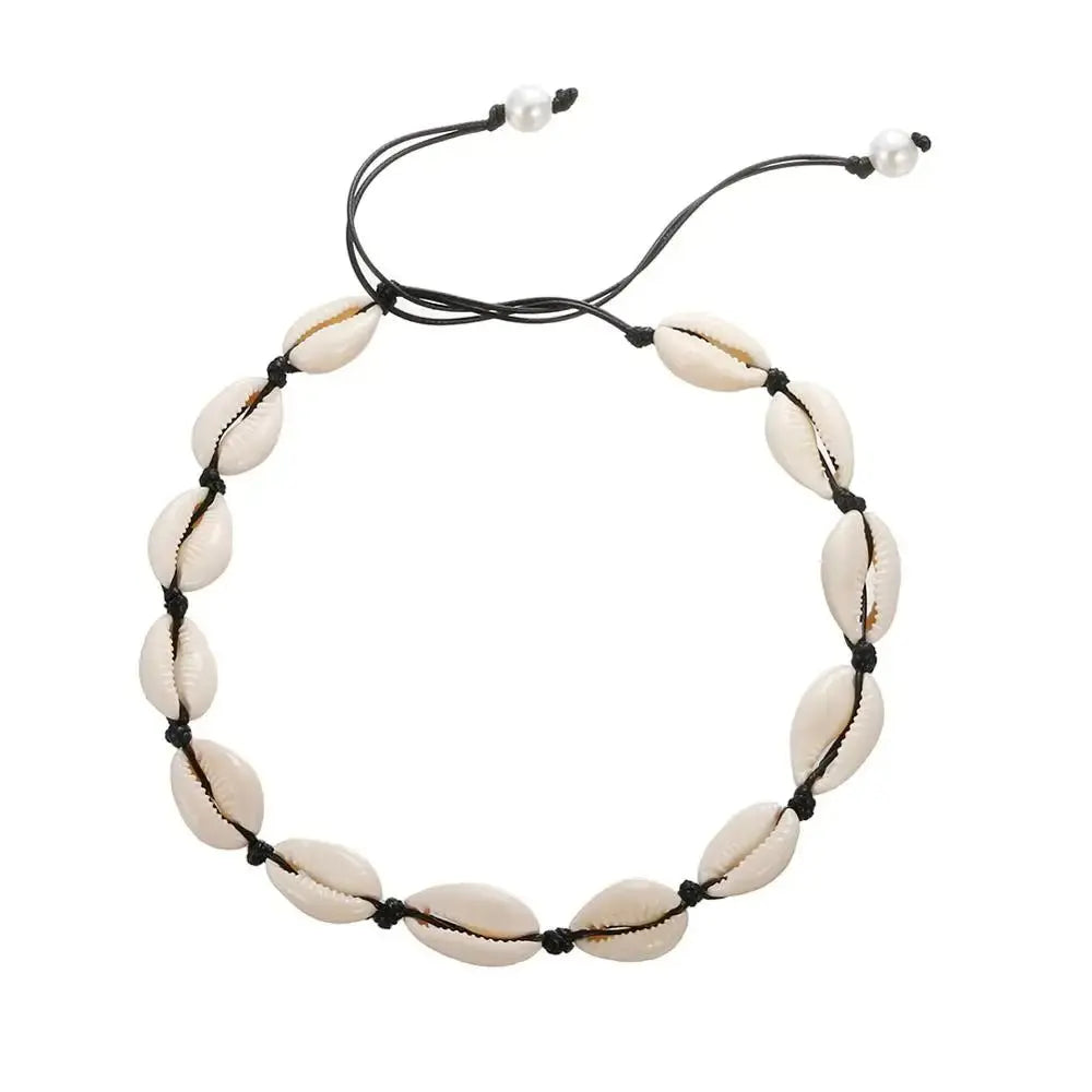 Shell Choker Bohemian Rope Agate Beaded Necklace - Blade & Thread
