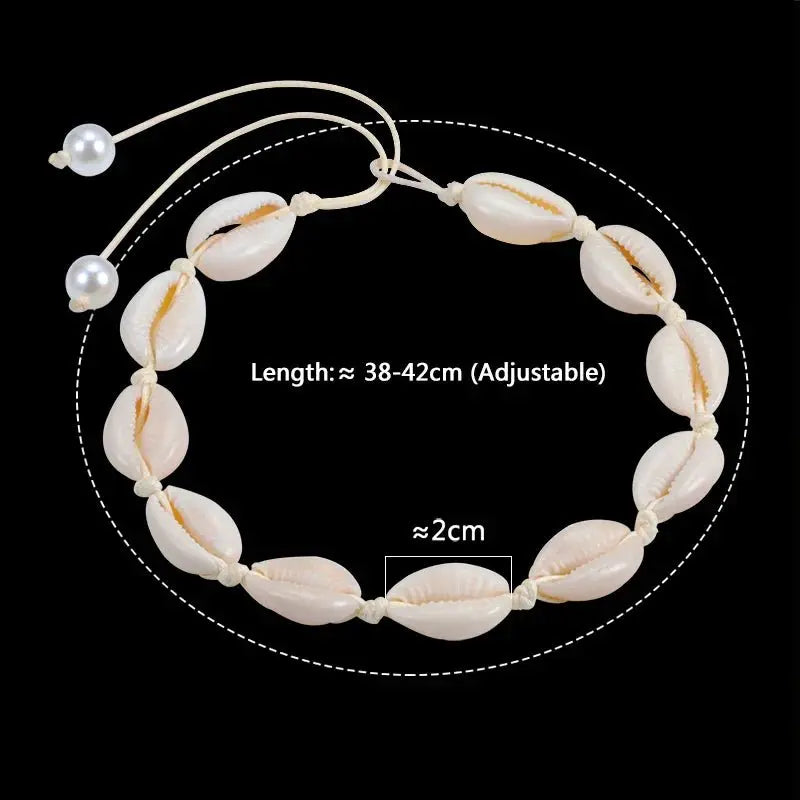 Shell Choker Bohemian Rope Agate Beaded Necklace - Blade & Thread