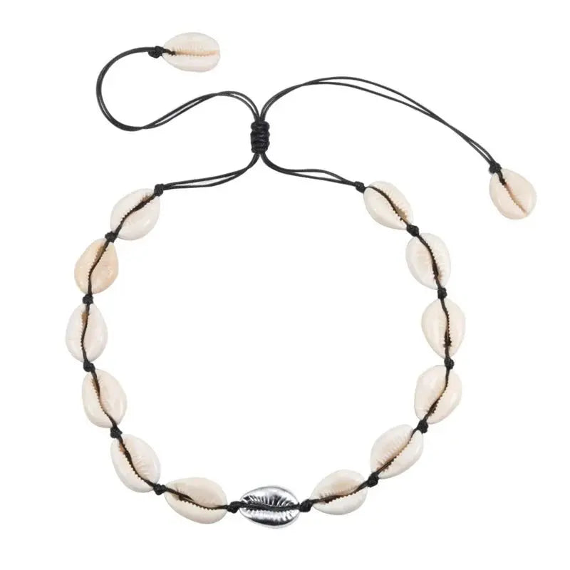 Shell Choker Bohemian Rope Agate Beaded Necklace - Blade & Thread