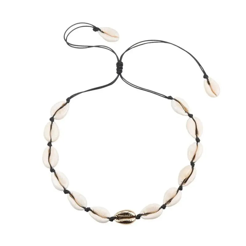 Shell Choker Bohemian Rope Agate Beaded Necklace - Blade & Thread
