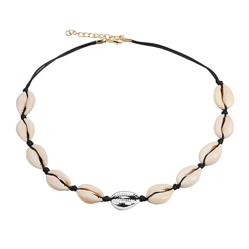 Shell Choker Bohemian Rope Agate Beaded Necklace - Blade & Thread